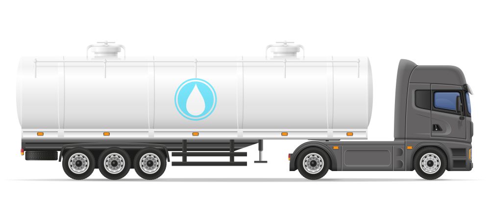 truck semi trailer with tank for transporting liquids vector illustration isolated on white background